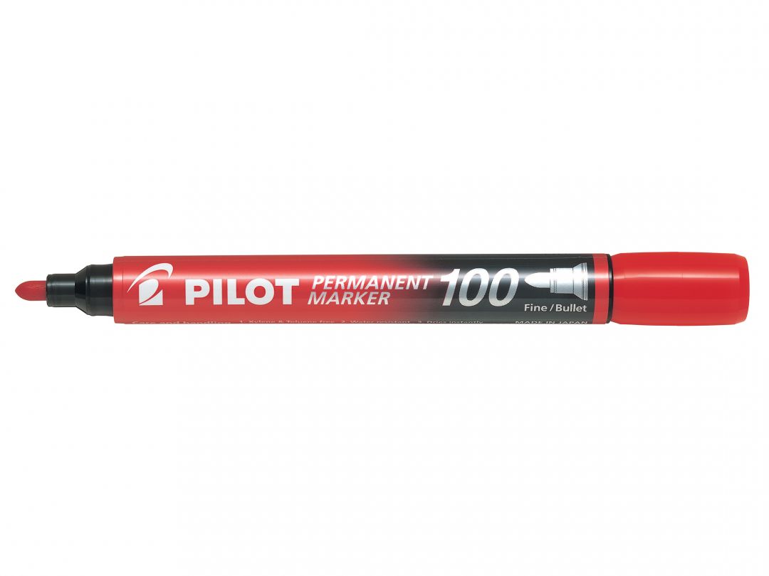 MARKER PERMANENT ROSU VARF ROTUND 3MM 100 PILOT MARKER PERMANENT ROSU VARF ROTUND 3MM 100 PILOT